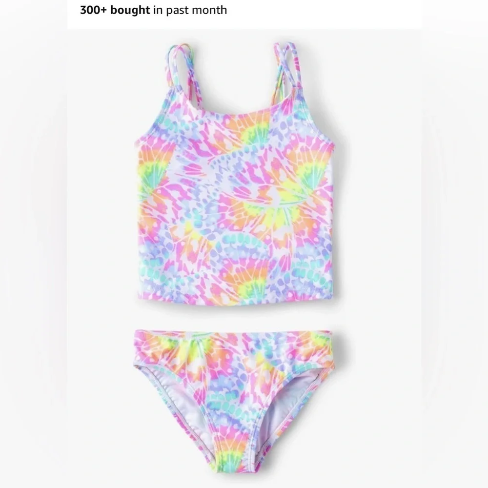 The children’s place tie-dyed print  Colorful tankini two-piece